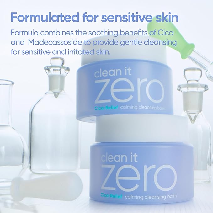 BANILA CO Clean It Zero Calming Double Cleanse Set | Calming Cleansing Balm 100ml + Calming Gel Cleanser 200ml | CICA & Amino Acid | Vegan Skincare for Sensitive Skin