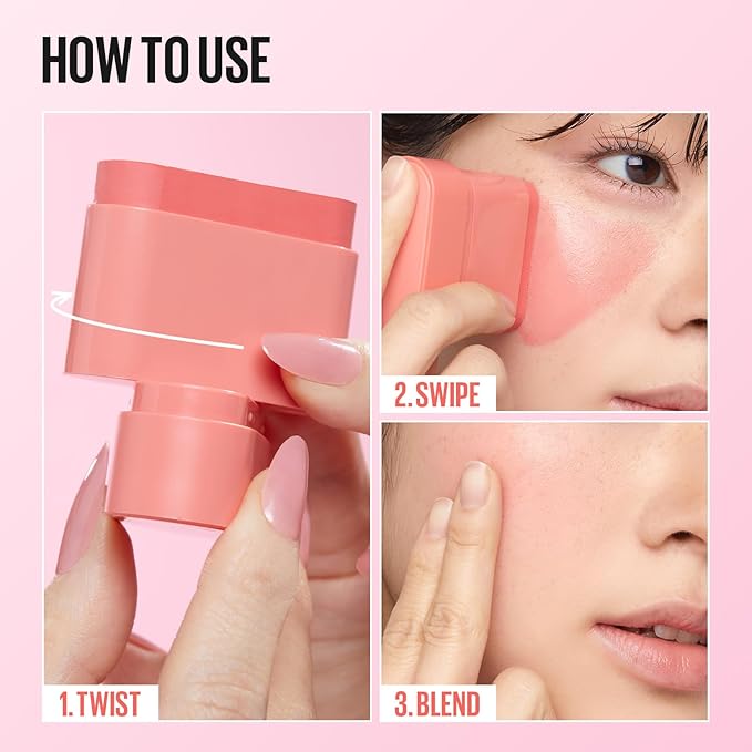 KAJA Cheek & Lip - Dewy Bar 05 Cranberry Cooler | Creamy Blusher and Balm Multi-Stick, 45% Moisturizing Oil, Apple Extract, Vitamin-Hyaluronic Acid Infused, High Shine, Non-Sticky, Easy Blending, 10g