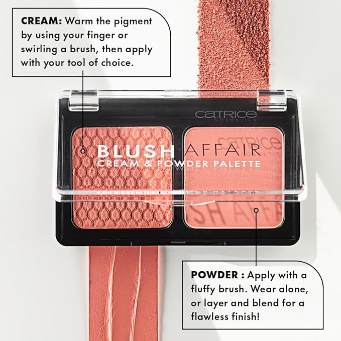 Catrice | Blush Affair Cream & Powder Palette | Highly Pigmented Radiant Cream & Soft Matte Powder | Vegan & Cruelty Free (040 Peach Passion)