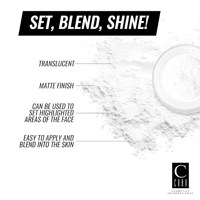 CARA Cosmetics High Definition Loose Powder - Translucent Loose Setting Powder For Make Up, Finishing Powder, Face Powder, Talc-Free Powder Makeup, Radiant Face Powder With Shine Free Finish (White)