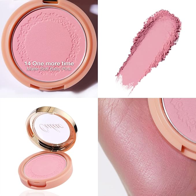 Oulac Light Blush For Cheeks Makeup for Natuural Radiant Look 14 One More Time F14 Blue Moon