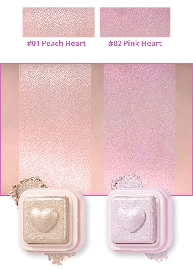 Colorgram Sebum Retouching Blur Pact + Milk Bling Heartlighter 02 Pink Heart Bundle