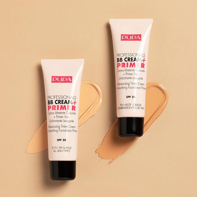 Pupa Milano Professionals BB Cream and SPF 20 Primer for Women, No. 002/Sand, 1.69 Ounce