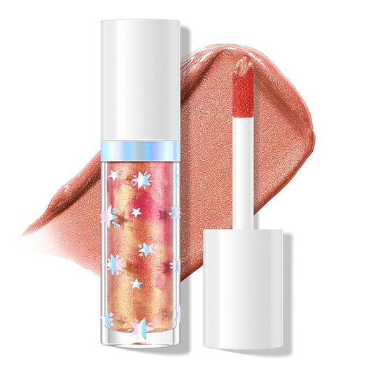KYDA Marble Liquid Blush, Radiant Marbleized Blush for Cheek, Multidimensional Buildable Color, Lightweight Shimmery Satin Face Makeup, Lighting Glow Blusher, 02 Sunset Glow