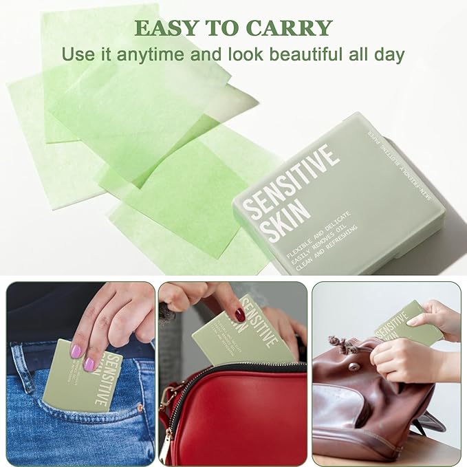 Oil Blotting Sheets for Face With Travel Makeup Mirror-1 Pack(total 100 sheets), Oil Absorbing Sheets for Face, Makeup Friendly, Blotting Papers for Oily Skin