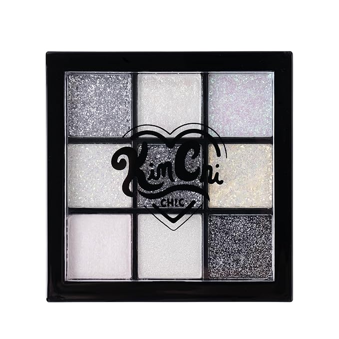 KimChi Chic Jewel Collection Eyeshadow Palette - Pigmented Blendable Matte & Glitter Shades, Long Lasting, Cruelty Free, Includes Jewel Stickers, Diamond