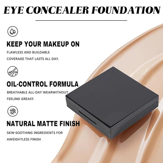 Inauguratei Under Eye Brightener,Waterproof Under Eye CC Concealer for Dark Circles,Long-Lasting Oil Control Dark Circle Corrector Foundation Cream,Tired Skin Color Correcting Brightener & Primer