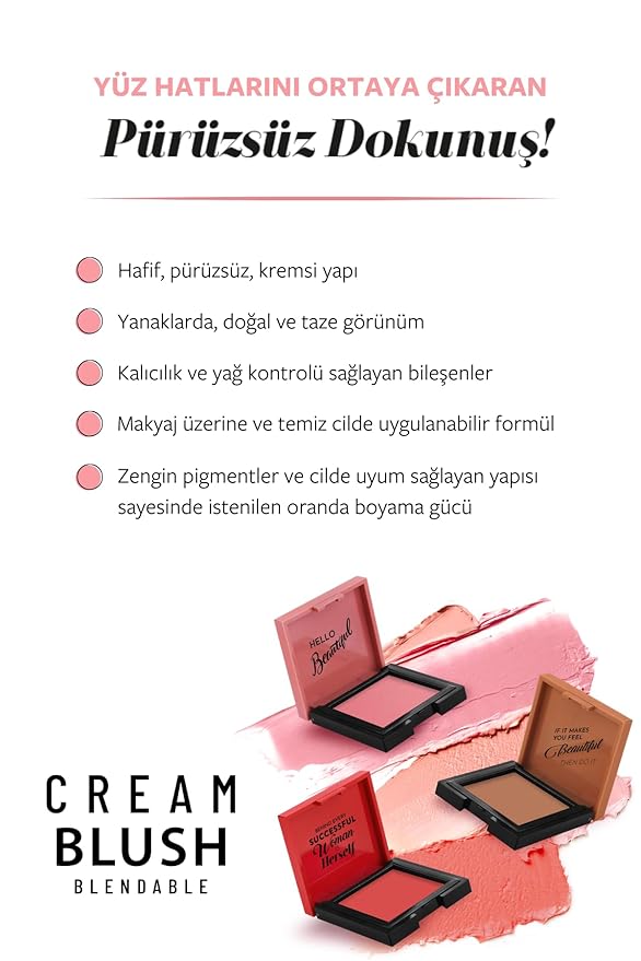 Cream Blush 41 | Pink | Fresh | Healthy & Natural Look | Ligh Weighted Formula | Sebum Control Richly Pigmented | Easily Blendable | Long Lasting | Semi Matte | 0.18 oz.