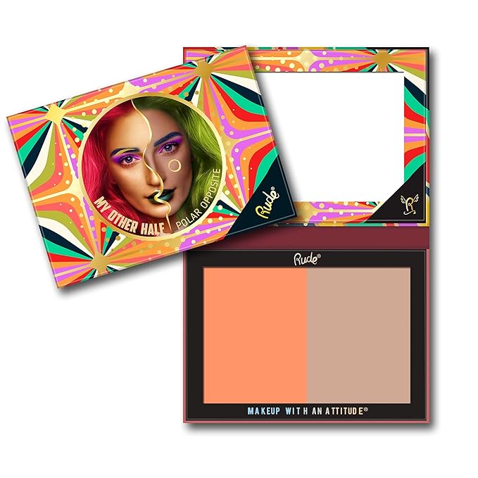 My Other Half Duo Shade Face Palette - Polar Opposite by Rude Cosmetics for Women - 0.4 oz Makeup