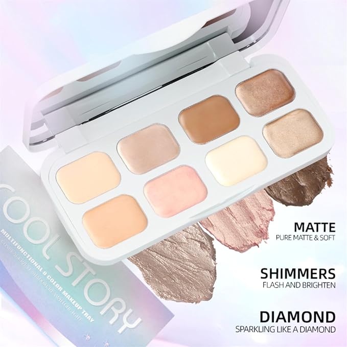 8-Color Cream Eyeshadow Palette for Older Woman – Makeup Palette for Eyes & Face | Waterproof, Blendable (Matte, Shimmer, Satin) | All Skin Types (Mature, Aging Skin)