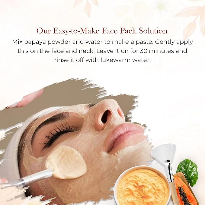 100% Natural Papaya Powder for Skincare | (3.5 Oz) Herbal Natural Fruit Powder for Cosmetics - Face & Skin | Dried Papaya Powder Mix for Papaya Cream | Fruit Fresh Powder for Glowing Skin