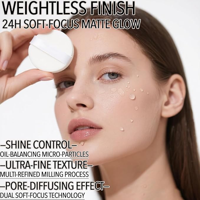 Mineral Setting Powder, SPF 35, Sunscreen Silica-Based Loose Powder, Oil Control & Pore Blurring, Universal Translucent Finishing Makeup (Solar Veil)