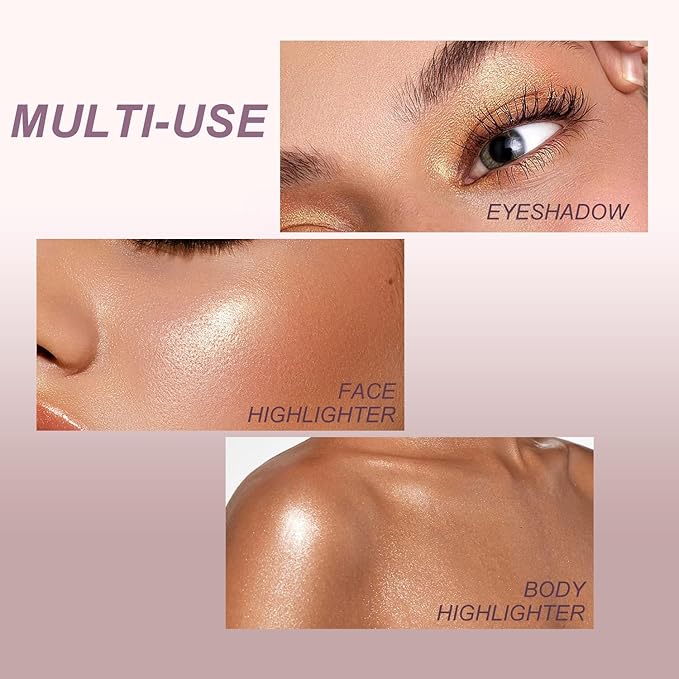YOUNG VISION Baked Highlighter Powder Palette, Sheer Pearl Shimmer Shades for Face Highlighter Makeup, Highly Pigmented Iluminadores de Maquillaje, 0.19 Oz(Pack of 1)