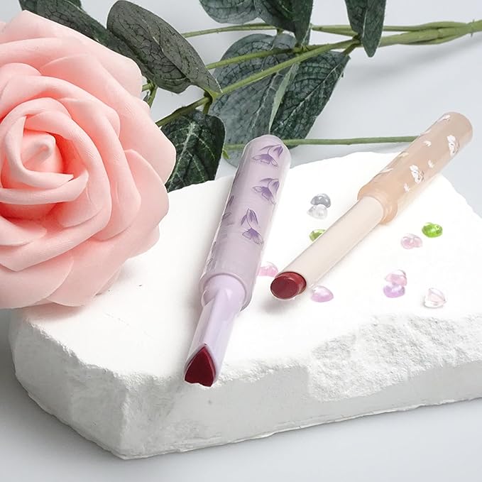 KWOLYKIM 2 Colors Jelly Lipstick & Matte Lipstick, Heart shaped Lip Stain Love Tinted Lip Balm and Velvet Creamy Lip Glaze Hydrating Long lasting Glossy Moisturizing Plumping Lip Makeup