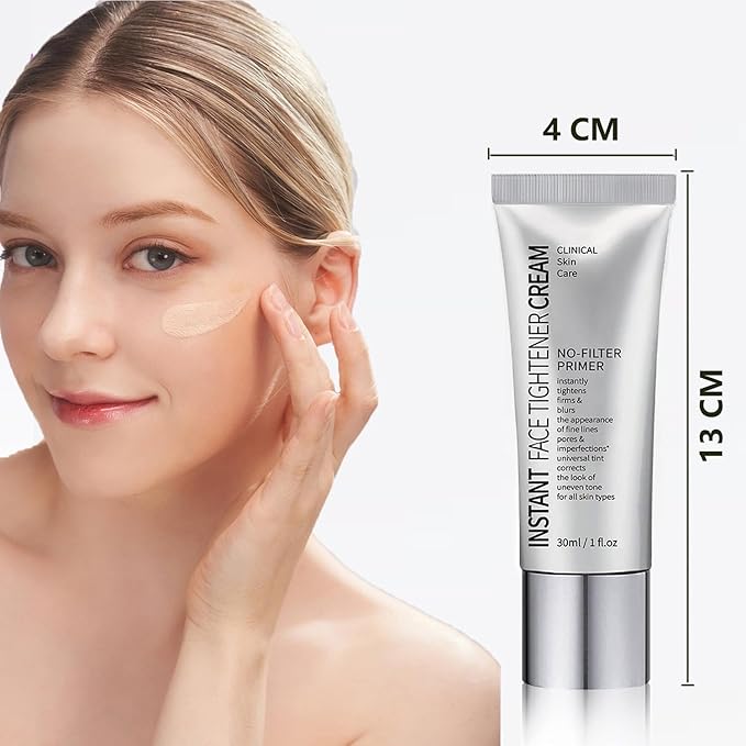 Face Tightener No-Filter Primer, Instant Face Tightener Primer, Skin Tightener Primer Face Makeup, Face Blurring Primer for Face Evens Skin Tone, Create Natural Look for All Skin Types