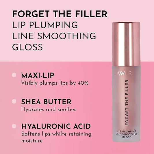 Forget the Filler Lip Plumping Line Smoothing Gloss - Candy Sky - Premium Volumizing Lip Gloss with Natural Ingredients Designed to Plump, Firm, and Hydrate Lips 0.11 oz