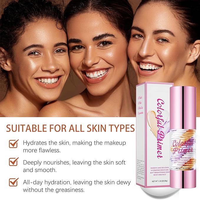 3 In 1 Face Primer,Transparent Makeup Base Isolation Cream,One Step Hydrate Primer for Face Before Makeup,Oil Control Skin Tone Correcting Daily Facial Moisturizer for All Skin Types