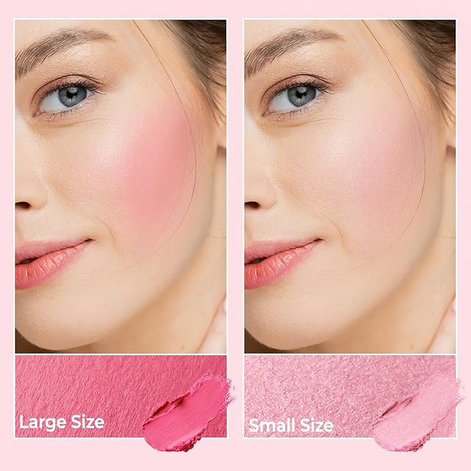 UCANBE Cream Dual Blush for Cheeks: Lightweight Buildable Highlighter and Blush Palette - Smooth Natural Makeup Blush - Long-lasting All-day Face Contour Blush(01#Lemonade)