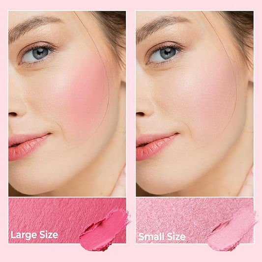 UCANBE Cream Dual Blush for Cheeks: Lightweight Buildable Highlighter and Blush Palette - Smooth Natural Makeup Blush - Long-lasting All-day Face Contour Blush(01#Lemonade)