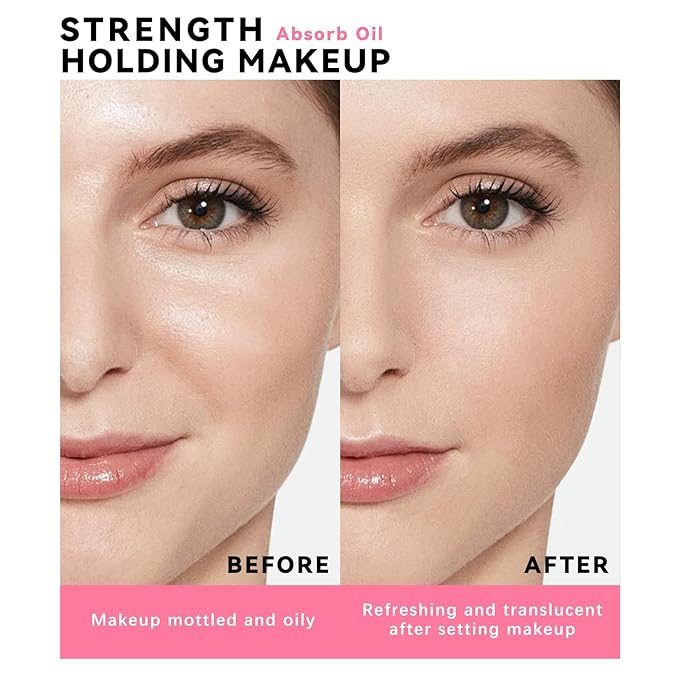 Oil Control Primer Balm, Jelly Face Pressed Powder 3D Blurring Balm Matte Concealer Cream Setting Powder, 12H Waterproof Lightweight Long Lasting Flawless Skin Matte Primer for All Skin Types