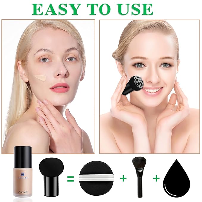 Mushroom Head Air Cushion CC Cream BB Cream Cushion Foundation Moisturizing Full Coverage Foundation Concealer Lasting Foundation Makeup Tone Makeup Base Primer(Natural)A