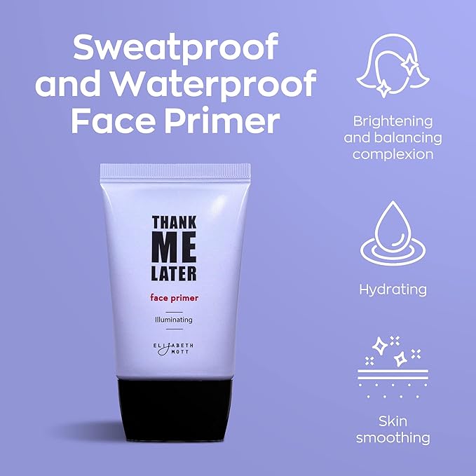 Elizabeth Mott - Thank Me Later Illuminating Face Primer 30g and Thank Me Later Face Makeup Setting Spray 95ml - Cruelty Free - (2-Pack Bundle)