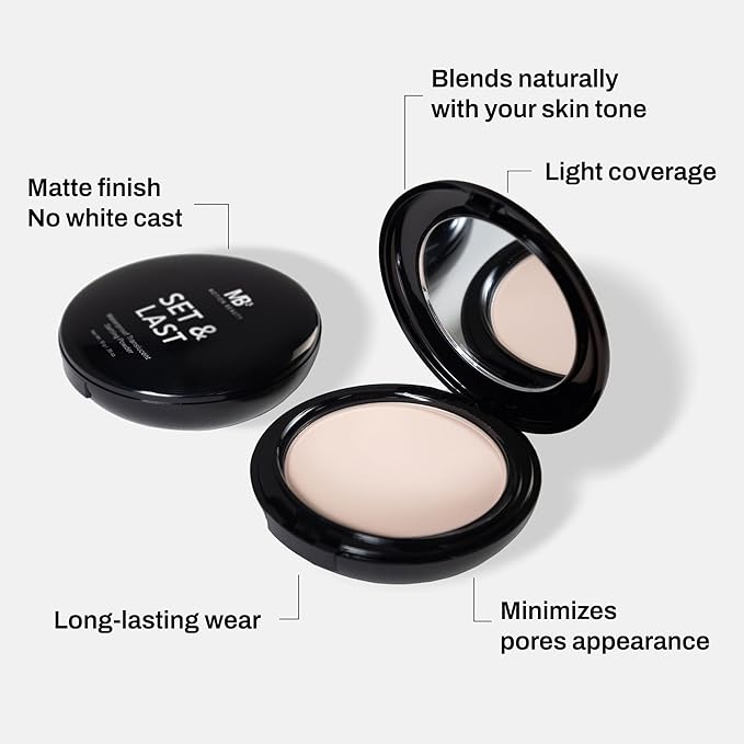 MB Setting Powder for Black Women, Translucent & Matte Finish for Dark Skin Tones, Pressed, Non-Ashy, Waterproof (0.35 oz) by Avantic Beauty