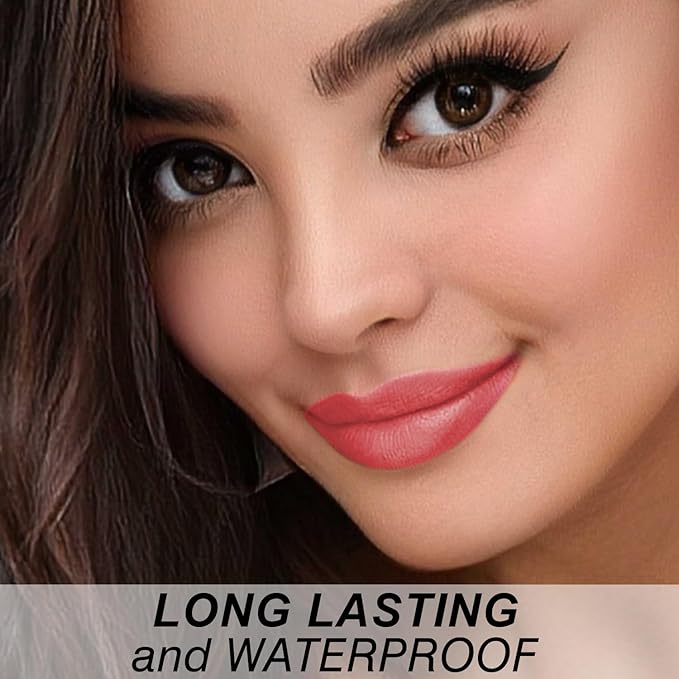 Matte Bullet Long Wear Lipstick - Vegan and Cruelty-Free - Smudge and Waterproof Matte Lipstick with Moisturizing Formula - All Day Comfort - (Spicy Coral #05)