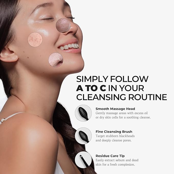 Charcoal Double Cleansing Duo with Deep Pore Cleansing Brush