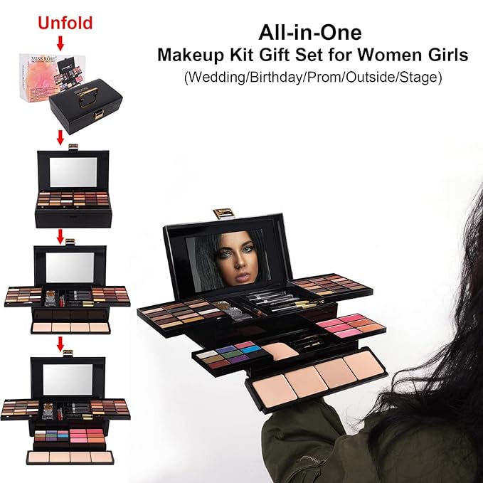 M 58 Color Professional Makeup pallet, Makeup Kit for Women Full Kit, All In One Makeup Set, Makeup Gift Set for women&girls&teens (331N)