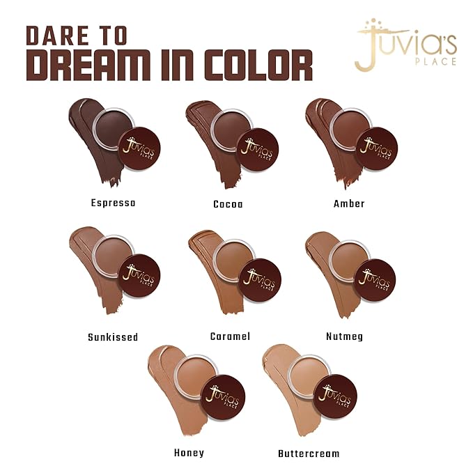 Juvia's Place Bronzed Cream Bronzer - Espresso - Smooth Cream Bronzer Pot for Sun-Kissed Glow & Warmth, Buildable & Blendable Makeup Contour with Long-Lasting Matte Shimmer Finish, Highly Pigmented