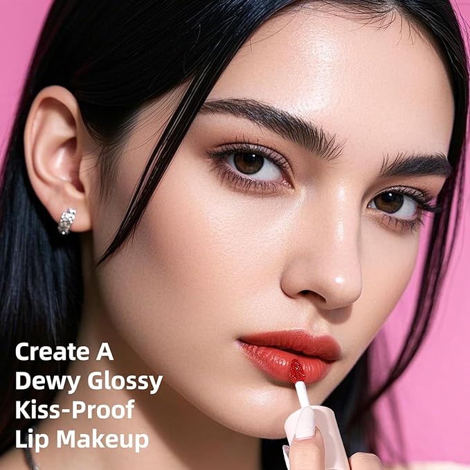 Liquid Cheek & Lip Stain, Korean Lip Tint with Moisturizing & Weightless, Non-Sticky, Long-Lasting, Kiss-proof, All Long-wearing, Vegan Makeup (Tomatoes Red)