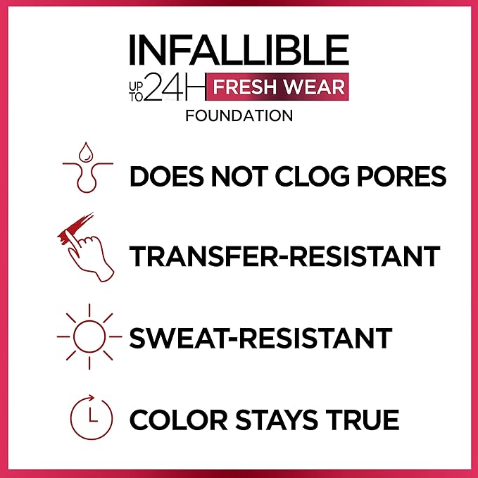 L’Oréal Paris Makeup Infallible Up to 24 Hour Fresh Wear Foundation, Natural Rose, 1 fl; Ounce (Pack of 2)