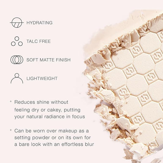 Jouer Soft Focus Hydrate & Setting Powder - Pressed Powder with Matte Finish - Blurring Powder for Fine Lines and Pores - Set Face Makeup Foundation or Concealer - Fair