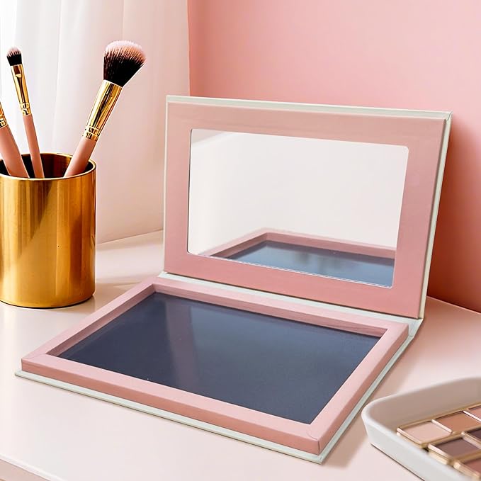 Magnetic Makeup Palette DIY Empty Eyeshadow Lipstick Palette with Mirror 3D Finish Surface Paper Makeup Organizer (Your Art)