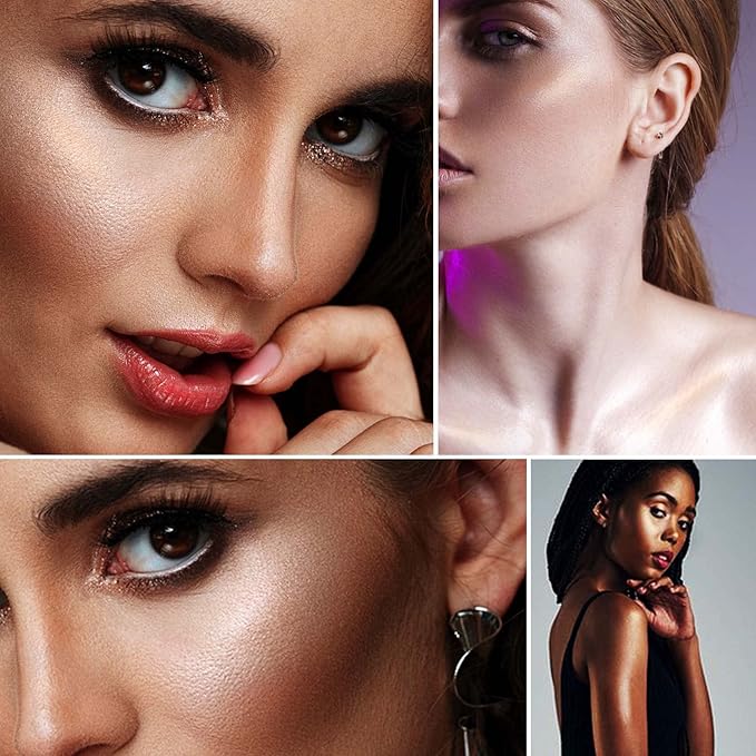 Liquid Body Illuminator, Bronze Smooth Shine Shimmer Oil, Facial Luminizer, Glitter Spray, Waterproof Long Lasting Moisturizing Highlighter, Glow Illuminator for Face