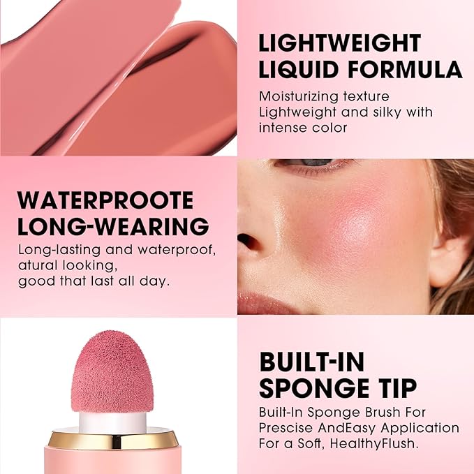 Jolilab Liquid Blush - High Pigment, Long - Lasting, Buildable Color for a Natural Glow(04#)