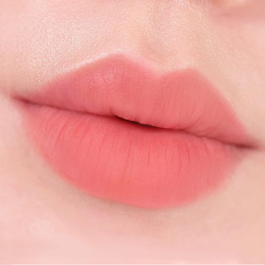 Amuse SEOUL DEW VELVET TINT 01 BOKSOONGA BLOSSOM | Soft matte peach | Velvety, matte, moisturizing, long-lasting color, transfer proof, vegan