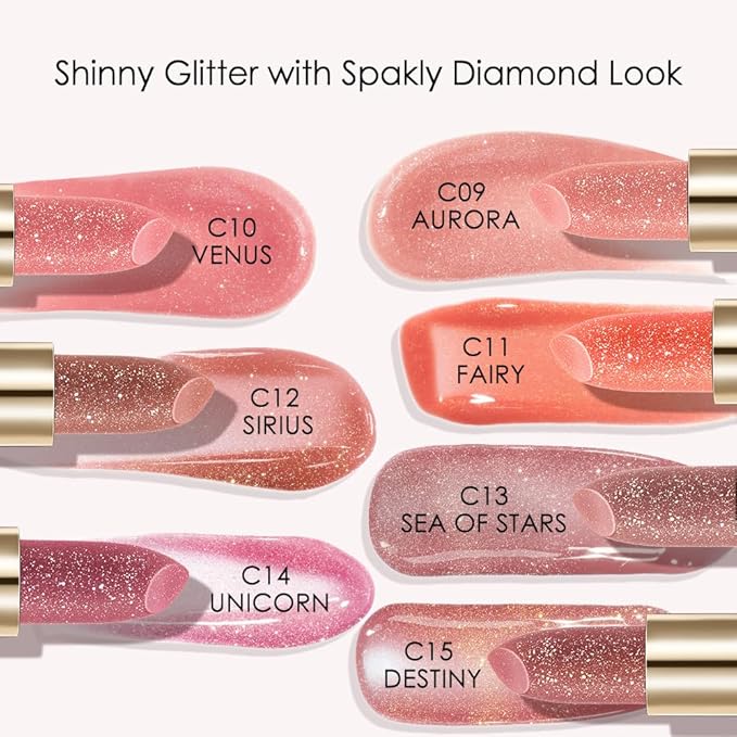 CATKIN Tinted Lip Balm Glitter Lip Stain Ultra Hydrating Lip Moistrurizer Chapstick with Vitamin E Nourishing For Cracked & Dry Lips 0.12 oz C14 Unicorn - Plum