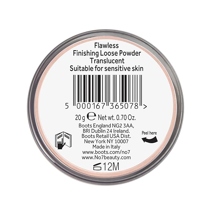 No7 Flawless Finish Loose Setting Powder - Mattifying & Blurring Setting Powder to Set Makeup for a Shine-Free, Airbrush Finish - Helps Soften the Appearance of Fine Lines - Translucent (0.71 oz)