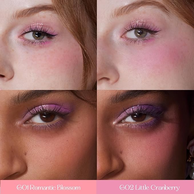 Flower Knows Violet Strawberry Rococo Makeup Box Set,10 Pack Makeup Box with Mirror,Lip Gloss×4+Blush×2+Blush Brush×1+Handheld mirror×1+Hair Clip×1+Gift Box×1