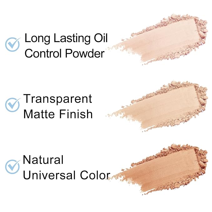Hydrating Face Powder, Oil Control Face Pressed Powder, Long-lasting Flawless Setting Powder, Matte Waterproof Makeup for Oily Combination and Mature Skin