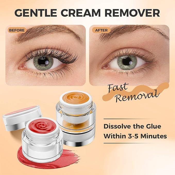 Eyelash Extension Remover Cream, Professional Lash Remover for Lash Extensions, Low Irritation, Fast Dissolution, Lash Extension Remover Cream for Salon Use, 5g (Cantaloupe)