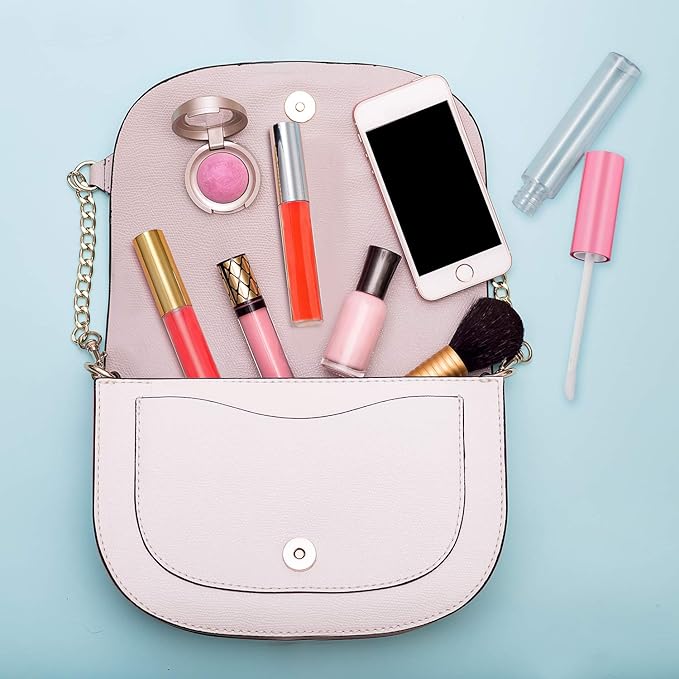 30 Piece Lip Gloss Tube 10 ml Empty Refillable Lip Balm Bottle Clear Plastic Gloss Container Reusable Lipstick Bottle with Rubber Insert for Lipstick(Pink, Black, White)