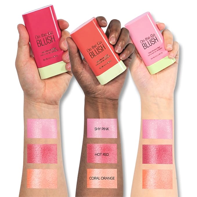 Cream Blush Stick, Monochromatic Beauty Wand for Cheek and Lip Tint, Long Lasting Hydrating Formula, Multi-use Makeup Stick Blends Perfectly onto Skin, 0.6 oz (2# Hot Red)