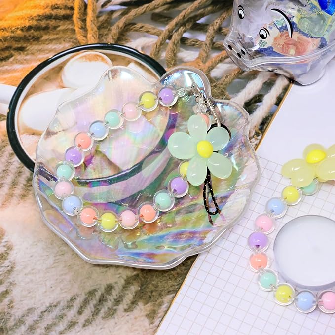 yueton 1PCS Glass Nail Art Palette Colorful Shell Shape Nail Art Palette Creative Nail Art Display Stand Makeup Palette Nail Art Supplies