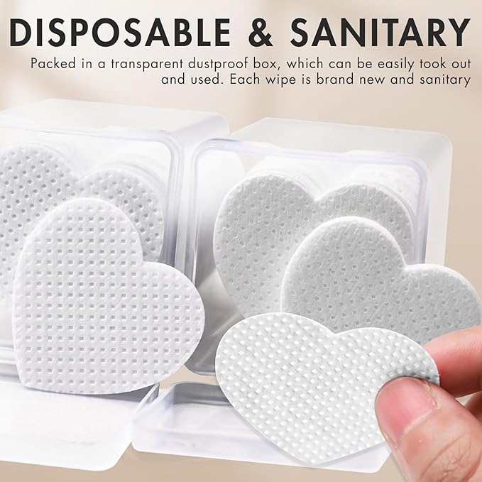 1000 PCS Eyelash Extension Glue Wipes - Lint Free, Non-Woven Fabric for Lash Extension Supplies and Nail Polish Remover (White)