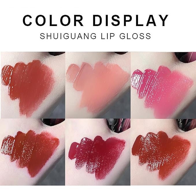6 Colors Cute Lipstick Makeup Set, Plumping Lip Gloss,High Shine, Moisturizing Lip Oil Lip Tint Gloss, Long Lasting, Waterproof Christmas Makeup Gift kit