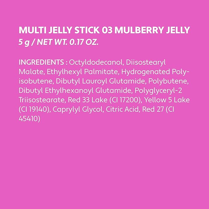 COLORGRAM MULTI JELLY STICK 03 MULBERR JELLY | Soft Grape Purple Shade | Lightweight | Dewy | Sheer | Lip and Cheek Multi Use