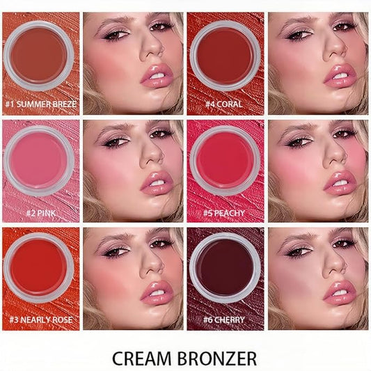 6 Colors Face Blush,Waterproof Matte Long Lasting Lightweight Blush Powder For Girls and Women